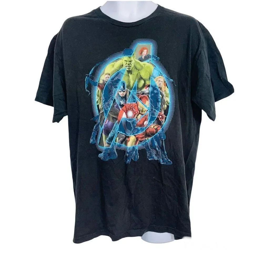 Marvel Avengers Hulk Mens M T-Shirt Black Short Sleeve Graphic